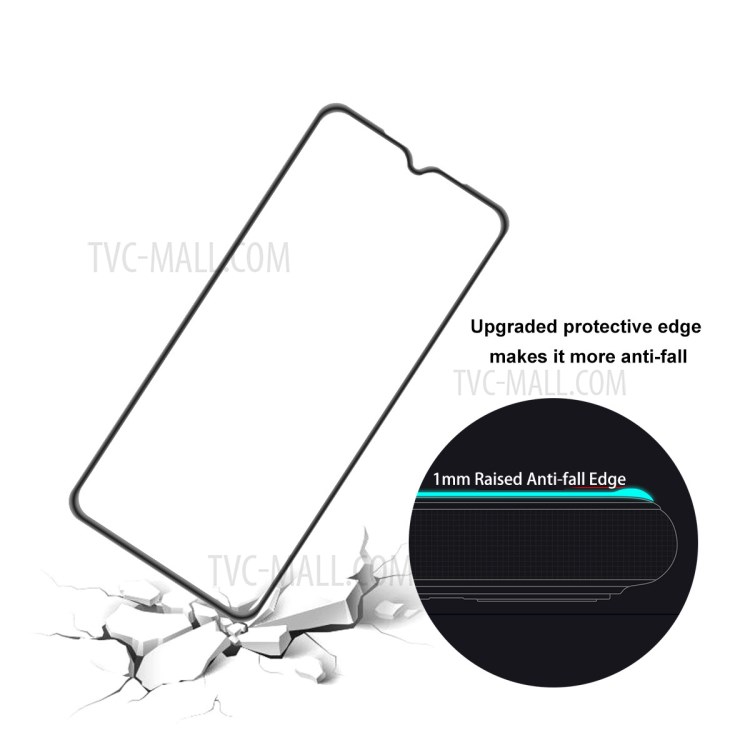 Hut-Prinz Komplette Abdeckung Airbag Anti-Drop-Vollkleber-Gehärtet-Glas-Displayschutz Für Samsung Galaxy A32 5G / M12 / A12-2