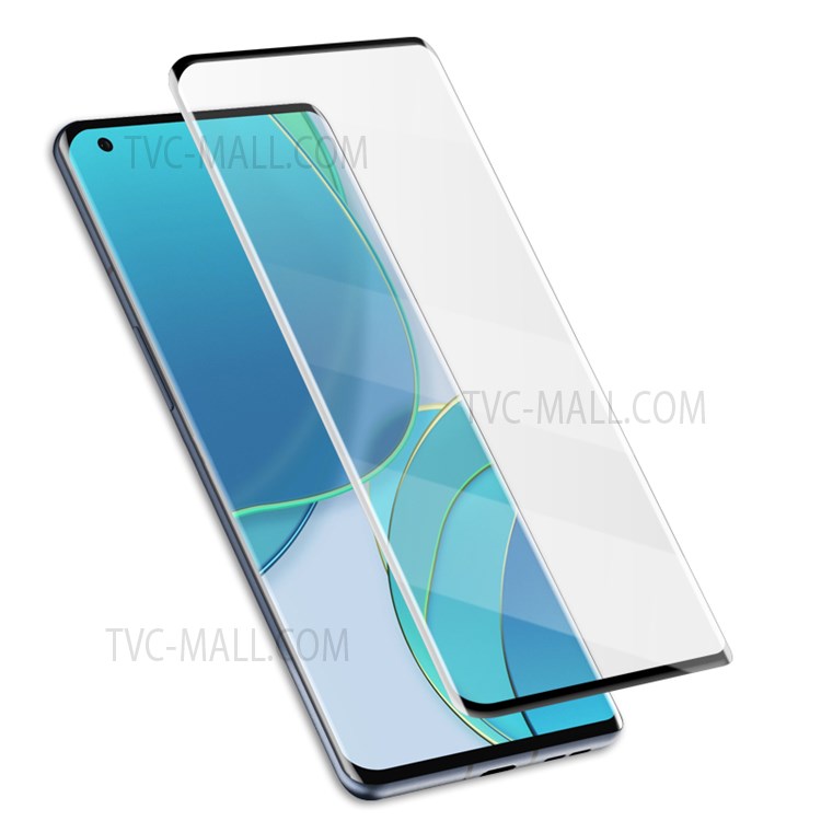 AMORUS Side Glue Full Coverage 3D Curved Screen Design Tempered Glass Screen Protector for OnePlus 9 Pro - Black-3