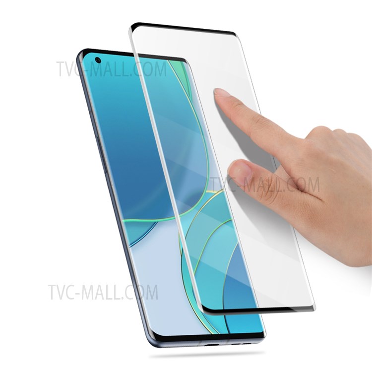 AMORUS Side Glue Full Coverage 3D Curved Screen Design Tempered Glass Screen Protector for OnePlus 9 Pro - Black-4