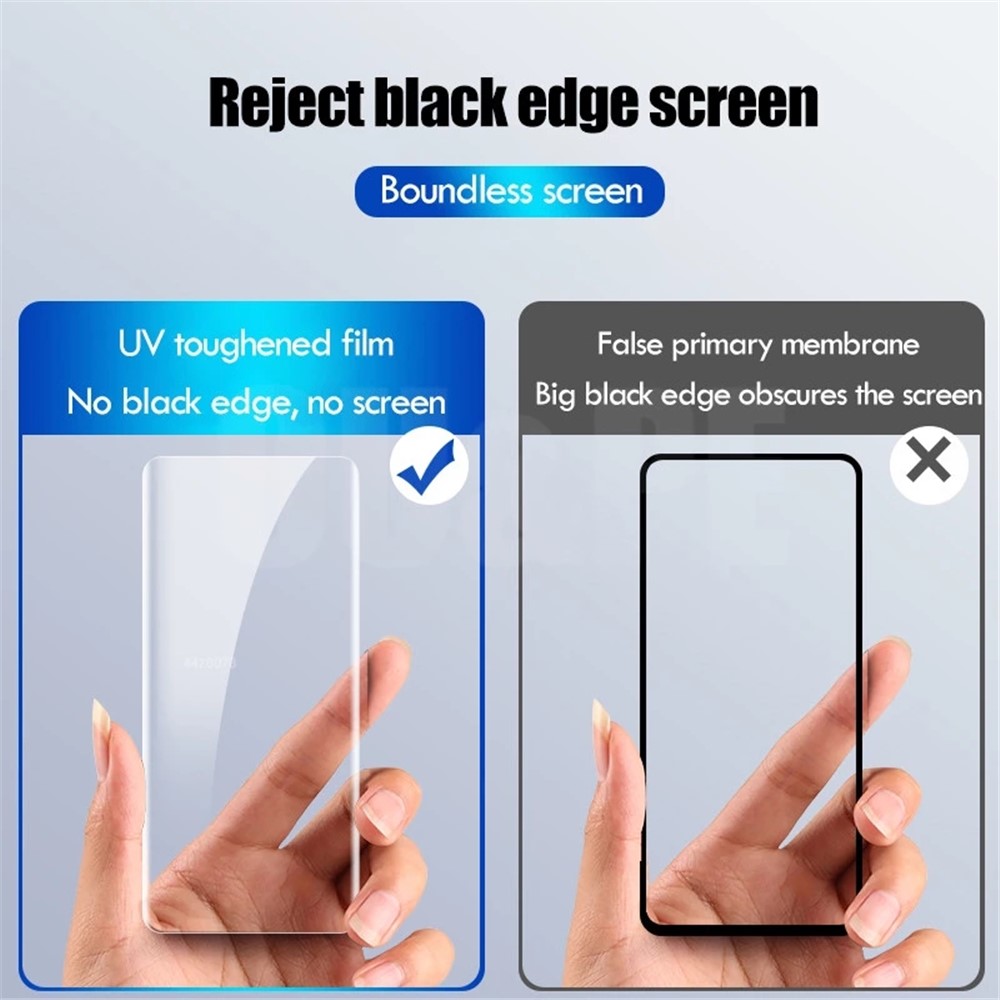AMORUS Ultra Clear Full Coverage 3D Curved Screen Design UV Liquid Tempered Glass Screen Protector for OnePlus 9 Pro-4