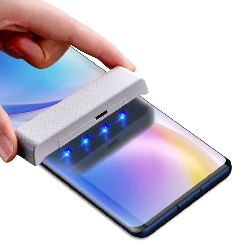 AMORUS Ultra Clear Full Coverage 3D Curved Screen Design UV Liquid Tempered Glass Screen Protector for OnePlus 9 Pro-6