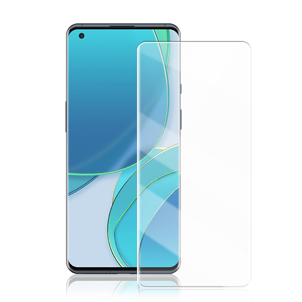 AMORUS Ultra Clear Full Coverage 3D Curved Screen Design UV Liquid Tempered Glass Screen Protector for OnePlus 9 Pro-7