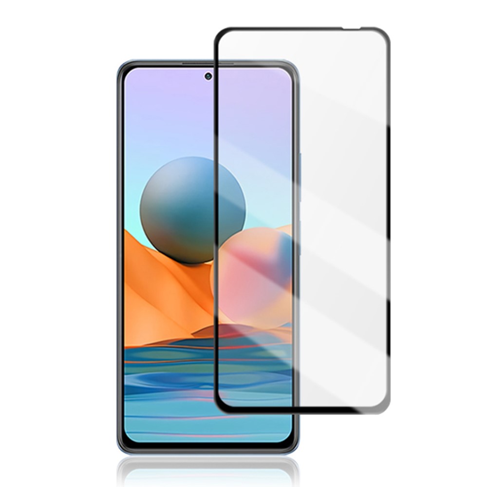 AMORUS Full Coverage 3D Curved Tempered Glass Screen Protector for Xiaomi Redmi Note 10 - Black-1
