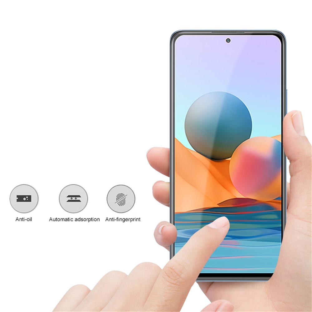 AMORUS Full Coverage 3D Curved Tempered Glass Screen Protector for Xiaomi Redmi Note 10 - Black-3