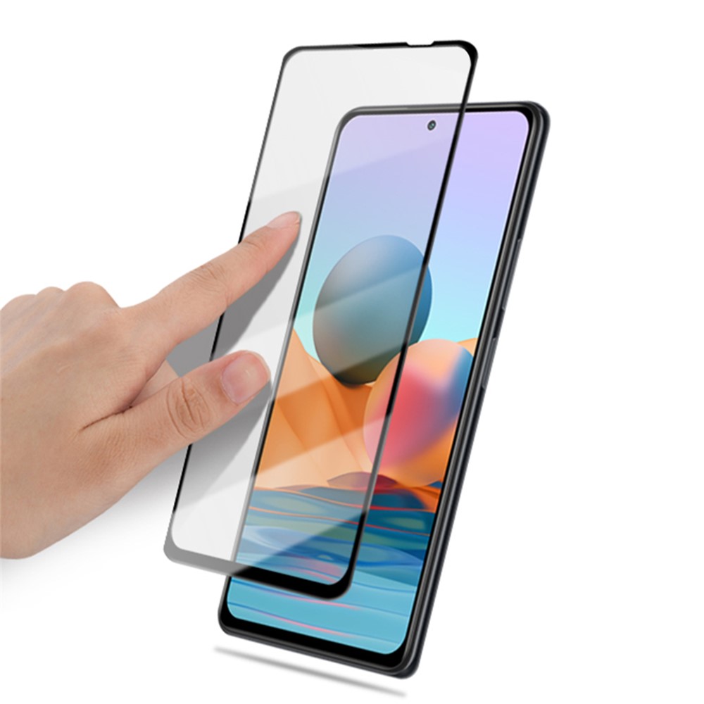 AMORUS Full Coverage 3D Curved Tempered Glass Screen Protector for Xiaomi Redmi Note 10 - Black-8