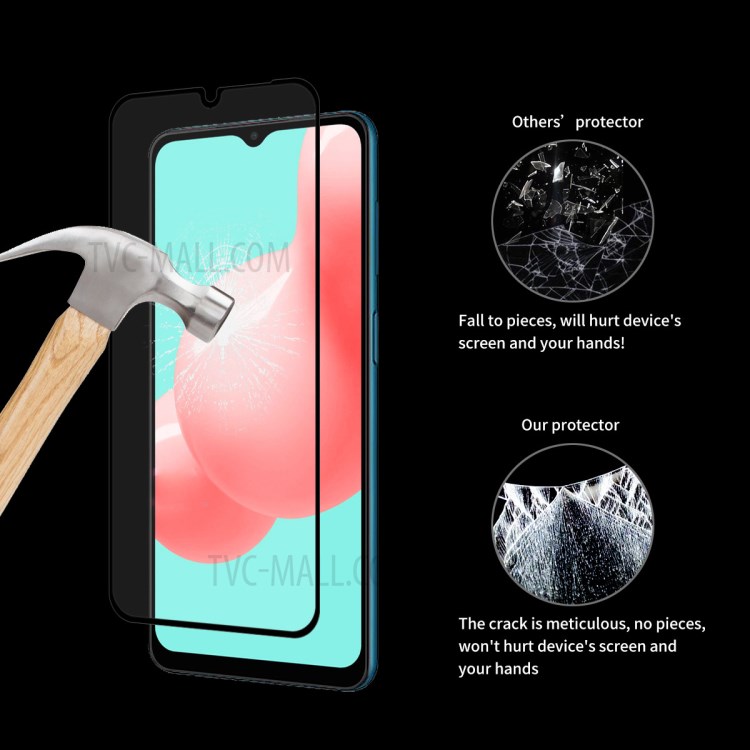 HAT PRINCE 5 Pieces Full Glue 0.26mm 9H 2.5D Anti-explosion Full Coverage Screen Protector for Samsung Galaxy A32 5G-7