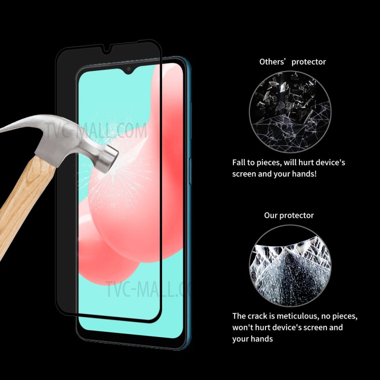 HAT PRINCE Full Glue 0.26mm 9H 2.5D Anti-explosion Full Coverage Screen Protector for Samsung Galaxy A32 5G-7