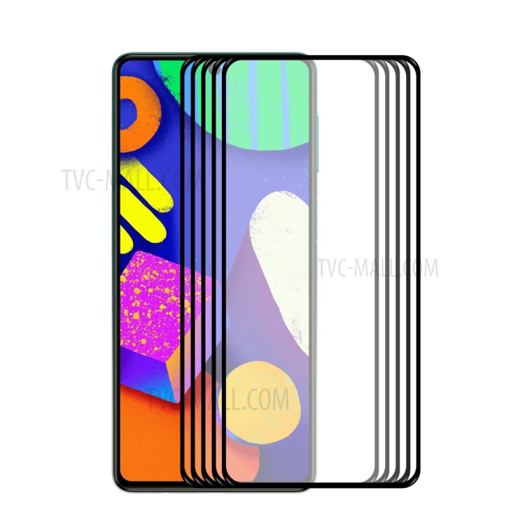 5 Pcs HAT PRINCE Full Glue 0.26mm 9H 2.5D Anti-explosion Full Coverage Screen Protector for Samsung Galaxy F62 / Samsung Galaxy M62-1