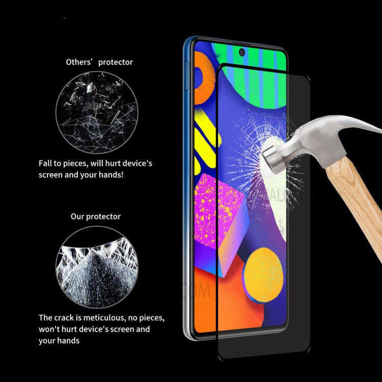 5 Pcs HAT PRINCE Full Glue 0.26mm 9H 2.5D Anti-explosion Full Coverage Screen Protector for Samsung Galaxy F62 / Samsung Galaxy M62-7
