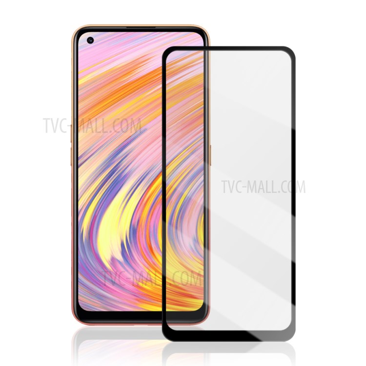 MOCOLO Full Glue Full Coverage Silk Printing Tempered Glass Screen Protector for Realme V15 5G - Black-2