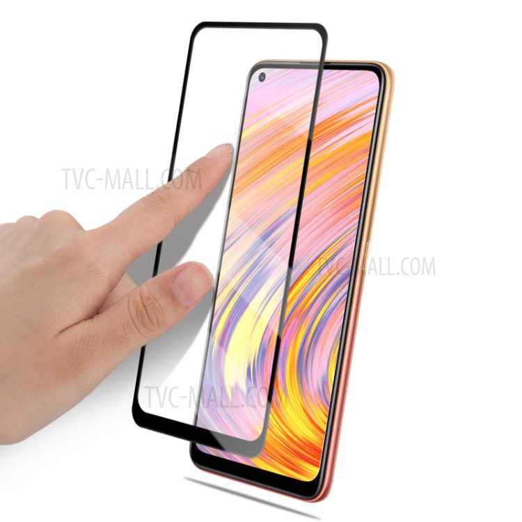MOCOLO Full Glue Full Coverage Silk Printing Tempered Glass Screen Protector for Realme V15 5G - Black-5