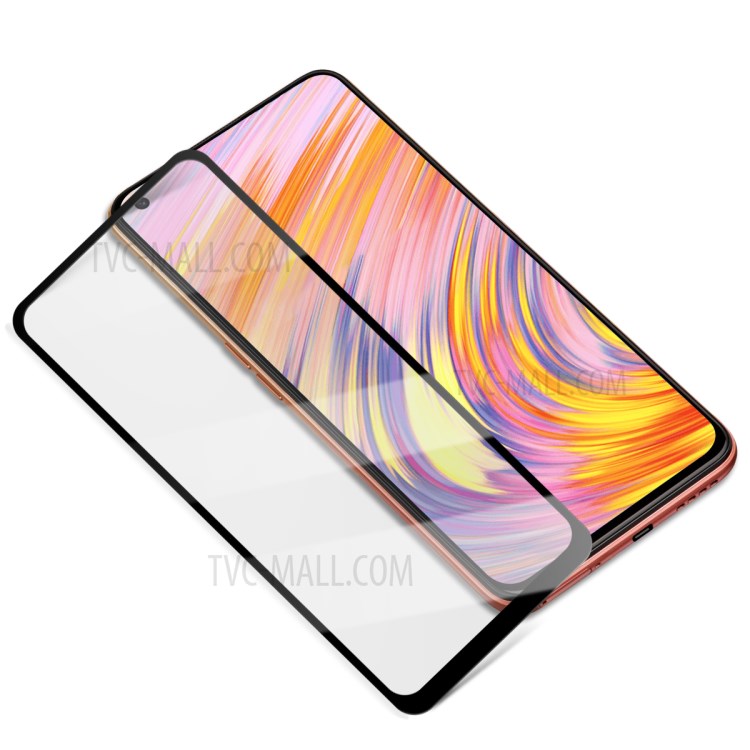 MOCOLO Full Glue Full Coverage Silk Printing Tempered Glass Screen Protector for Realme V15 5G - Black-6