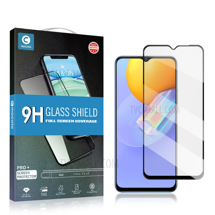 MOCOLO Full Glue Full Coverage Silk Printing Tempered Glass Screen Protector for vivo Y31 - Black-1