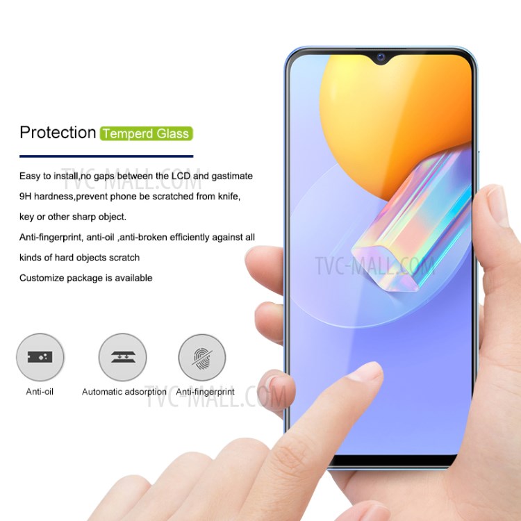 MOCOLO Full Glue Full Coverage Silk Printing Tempered Glass Screen Protector for vivo Y31 - Black-3