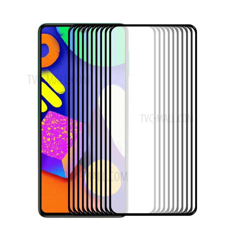 10 Pcs ENKAY Full Glue 0.26mm 9H 2.5D Anti-explosion Full Coverage Screen Protector for Samsung Galaxy F62 / Samsung Galaxy M62-1