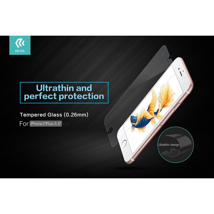 DEVIA for iPhone 7 4.7 Ultra-thin 0.26mm 2.5D Arc Edge 9H Tempered Glass Screen Protector-1