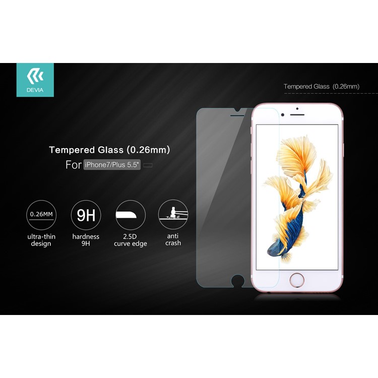 DEVIA for iPhone 7 4.7 Ultra-thin 0.26mm 2.5D Arc Edge 9H Tempered Glass Screen Protector-1