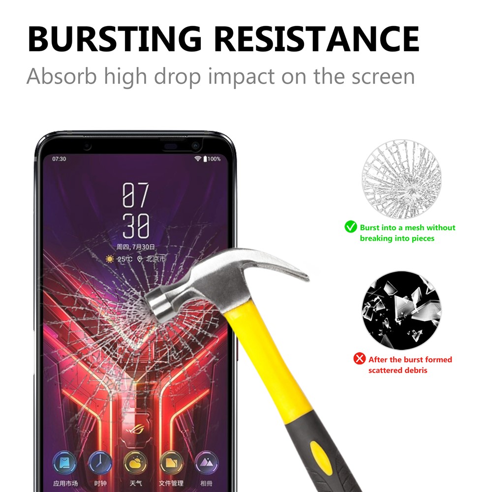Anti-Burst Ultra Clear Full Glue Tempered Glass Film Black Edges Full Screen Coverage Protector for Asus ROG Phone 5-2
