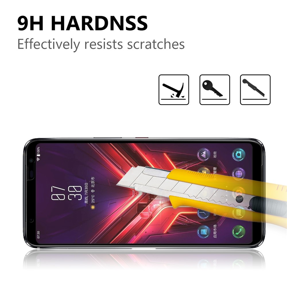 Anti-Burst Ultra Clear Full Glue Tempered Glass Film Black Edges Full Screen Coverage Protector for Asus ROG Phone 5-3