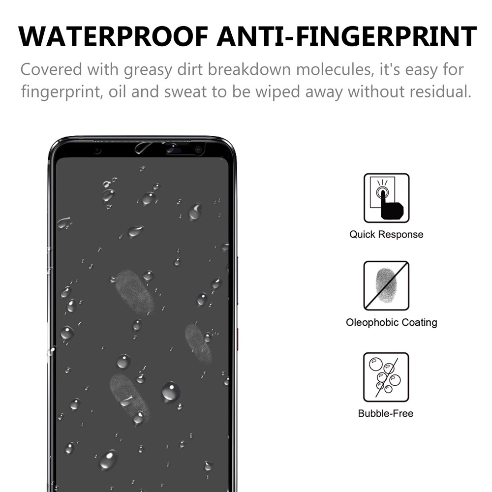 Anti-Burst Ultra Clear Full Glue Tempered Glass Film Black Edges Full Screen Coverage Protector for Asus ROG Phone 5-4