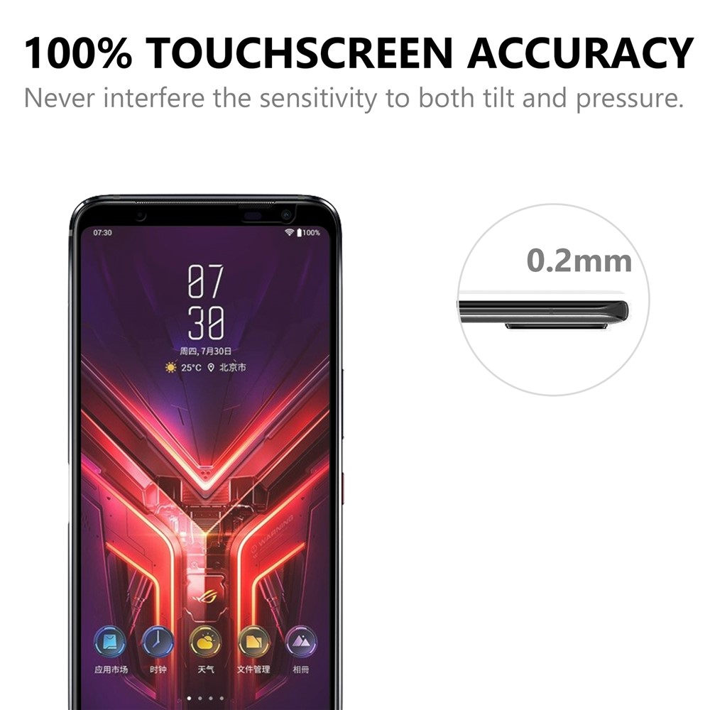 Anti-Burst Ultra Clear Full Glue Tempered Glass Film Black Edges Full Screen Coverage Protector for Asus ROG Phone 5-6