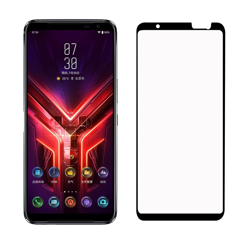 Anti-Burst Ultra Clear Full Glue Tempered Glass Film Black Edges Full Screen Coverage Protector for Asus ROG Phone 5-7