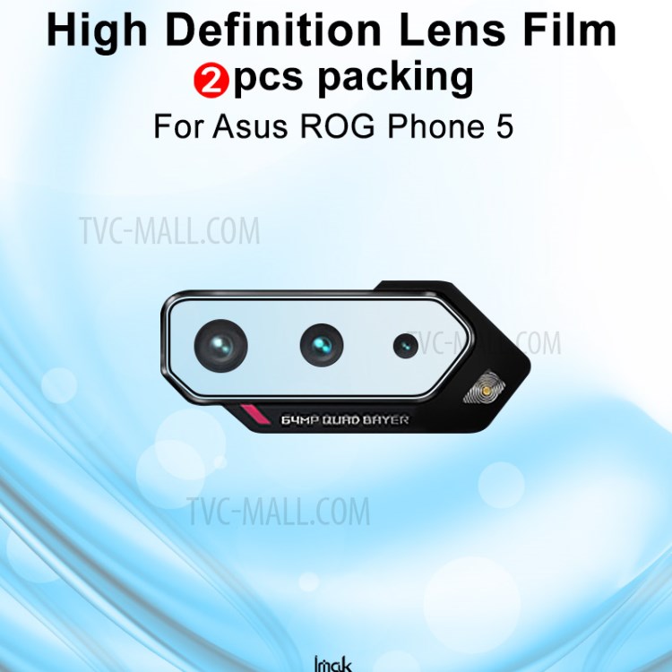 2Pcs/Pack IMAK High Definition Glass Lens Film for Asus Asus ROG Phone 5-2