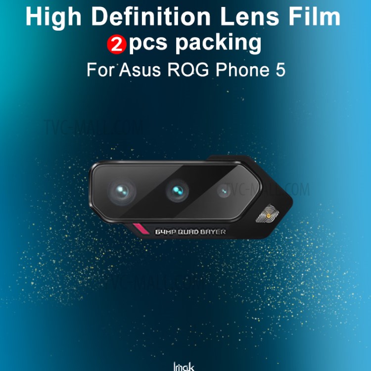 2Pcs/Pack IMAK High Definition Glass Lens Film for Asus Asus ROG Phone 5-3