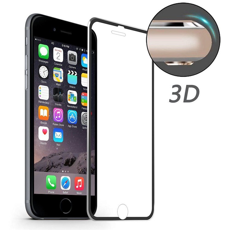HAT PRINCE 3D Curved Aluminum Alloy Tempered Glass Screen Film for iPhone 7 4.7 - Black-1