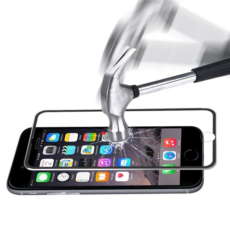 HAT PRINCE 3D Curved Aluminum Alloy Tempered Glass Screen Film for iPhone 7 4.7 - Black-1