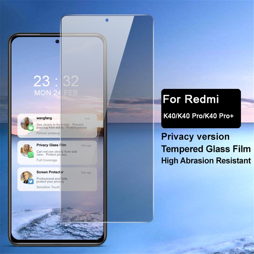 IMAK 9H Härte Anti-Peep Tempered Gla-Protector Für Xiaomi Redmi K40 / K40 Pro / K40 Pro Plus-3
