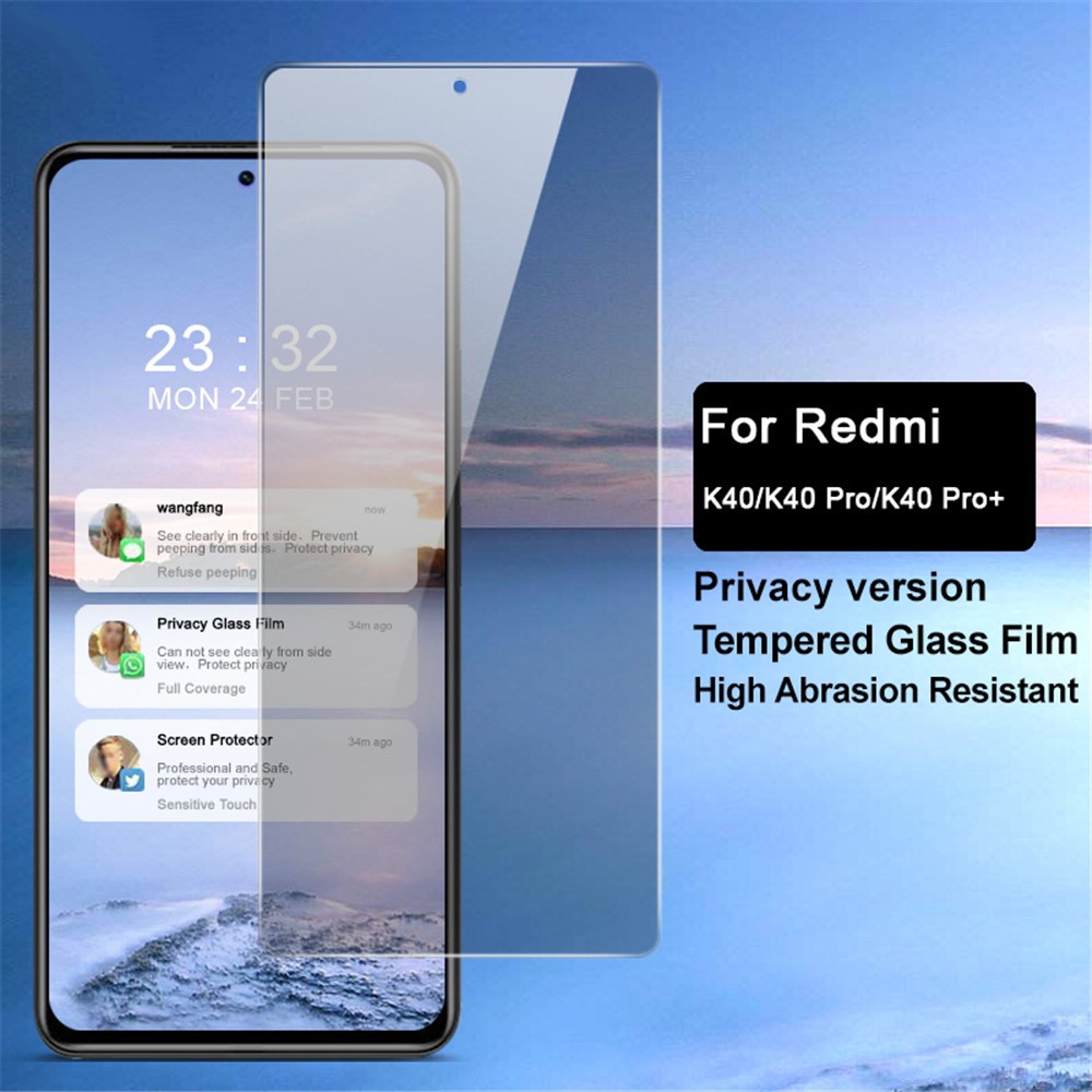 IMAK 9H Härte Anti-peep Tempered Glass Protector Für Xiaomi Redmi K40/K40 Pro/K40 Pro+/Mi 11i/Poco F3-3