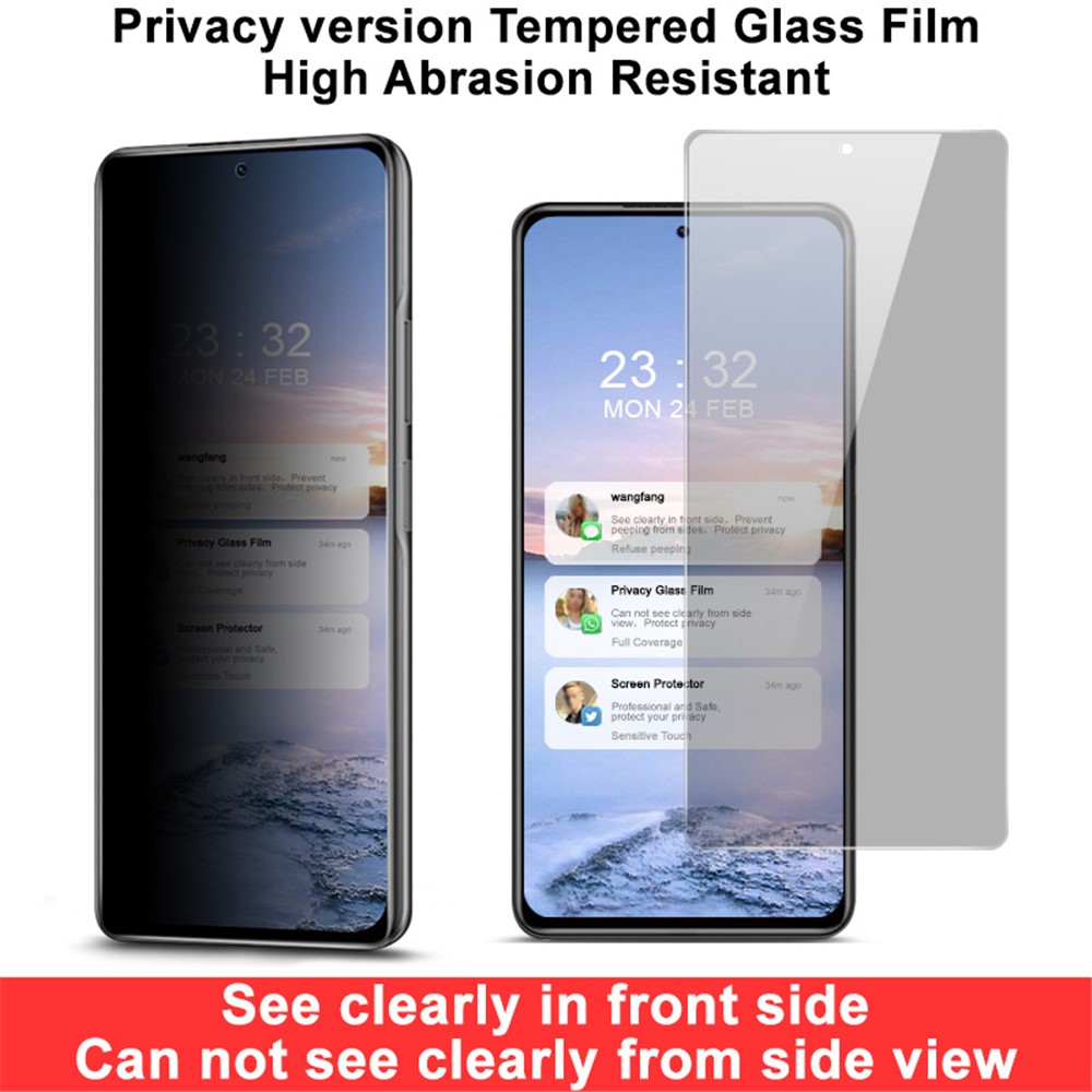 IMAK 9H Härte Anti-peep Tempered Glass Protector Für Xiaomi Redmi K40/K40 Pro/K40 Pro+/Mi 11i/Poco F3-4