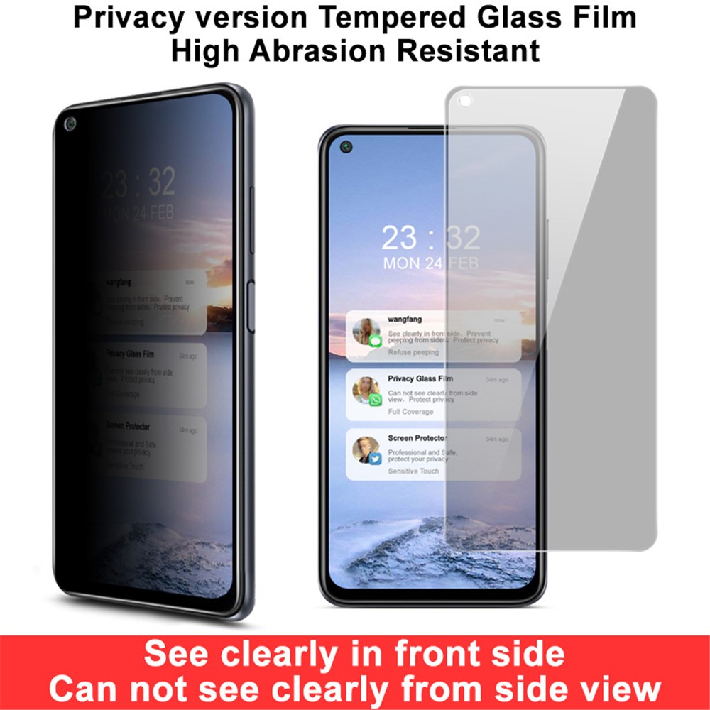 IMAK Anti-Spionage 9H Ultra Clear Tempered Glass Protector Für Xiaomi Redmi Anmerkung 9 5g / Anmerkung 9T 5G-6