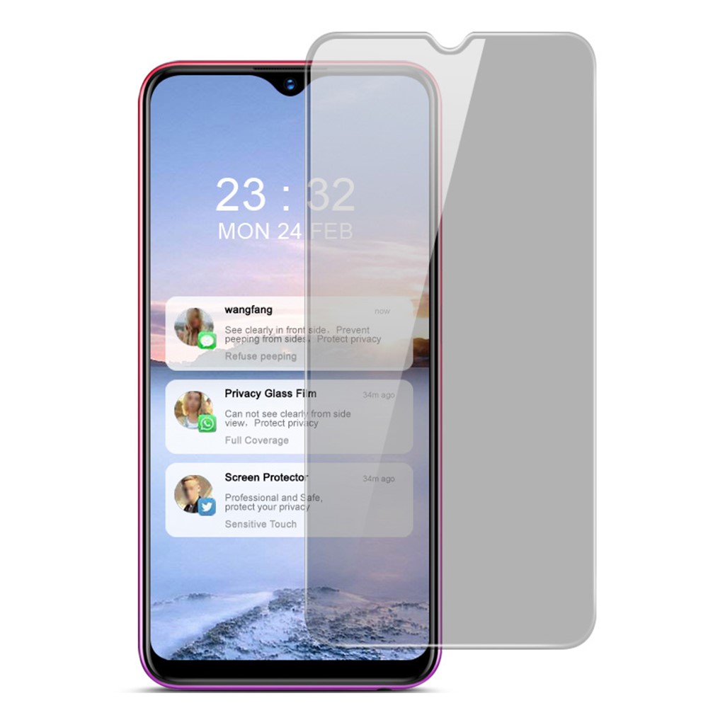 IMAK 9H Hardness Tempered Glass Anti-peep Protector for Vivo Y70 2020-10