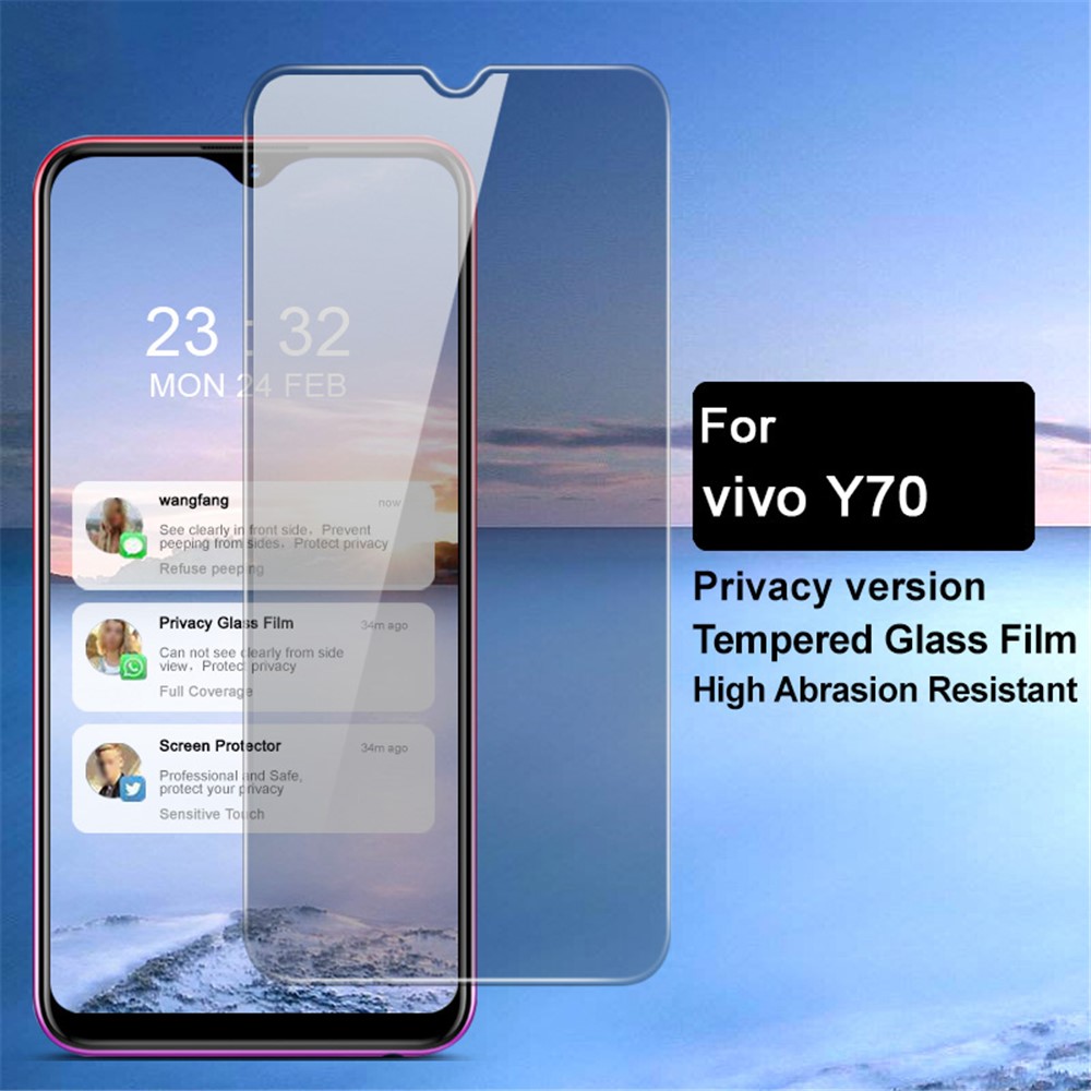 IMAK 9H Hardness Tempered Glass Anti-peep Protector for Vivo Y70 2020-6