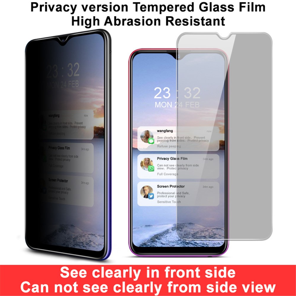 IMAK 9H Hardness Tempered Glass Anti-peep Protector for Vivo Y70 2020-7