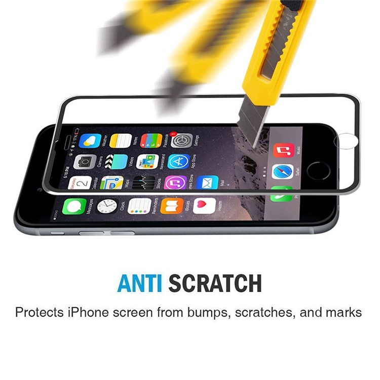 HAT PRINCE 0,2mm 9H Härte 3D Gebogen Aluminiumlegierung Gehärtetem Glas Bildschirm Film Für IPhone 6s / 6 - Schwarz-4