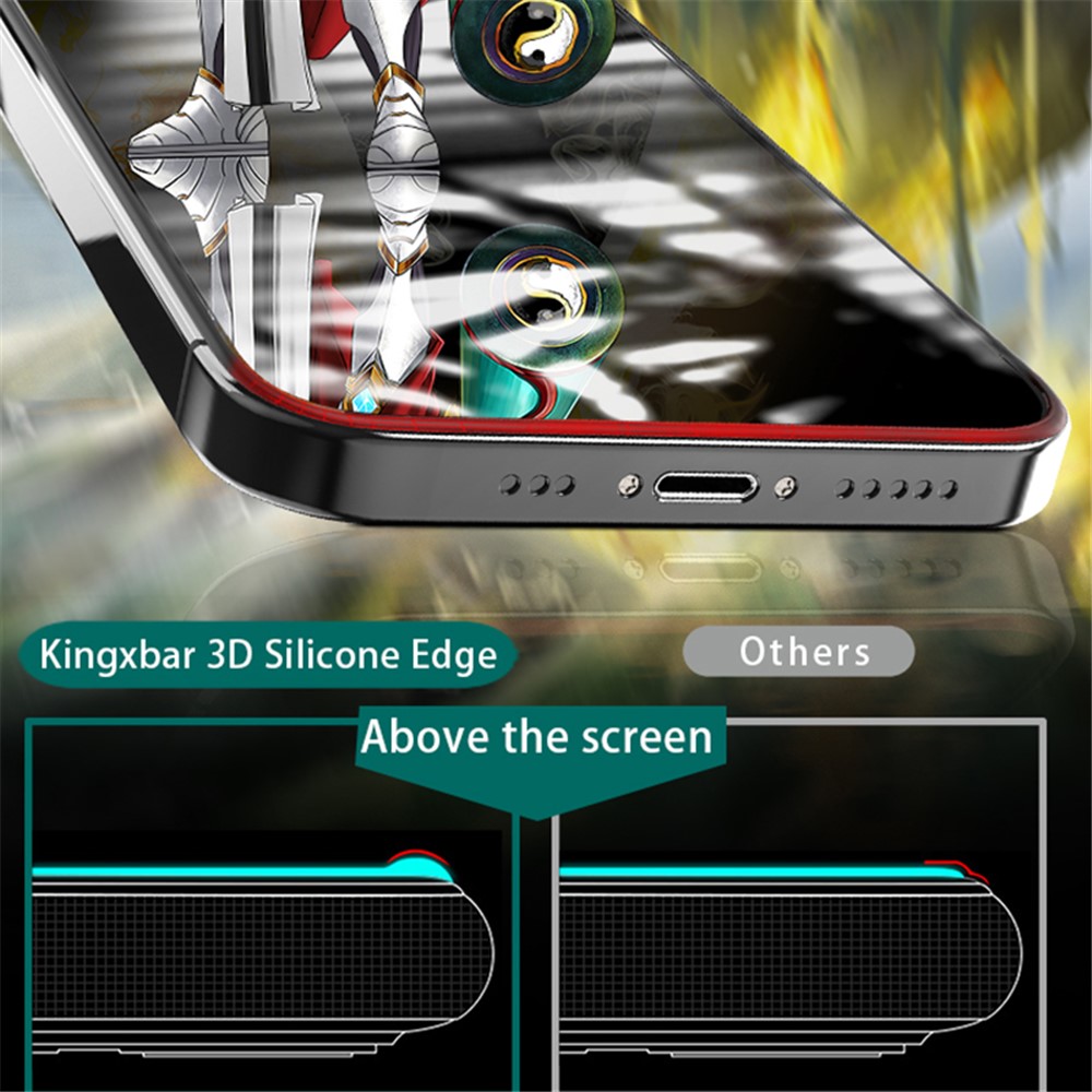 KINGXBAR 3D Silicone Edge Tempered Glass for iPhone 12/12 Pro Screen Guard Cover-5