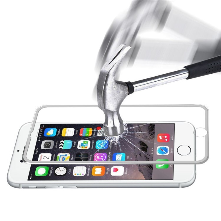 HAT PRINCE for iPhone 6s Plus/6 Plus 0.2mm 3D Curved Aluminum Alloy Tempered Glass Screen Film Protector - Silver-2