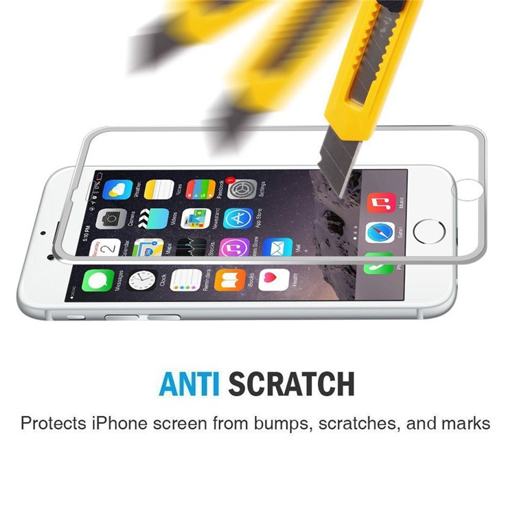 HAT PRINCE for iPhone 6s Plus/6 Plus 0.2mm 3D Curved Aluminum Alloy Tempered Glass Screen Film Protector - Silver-4