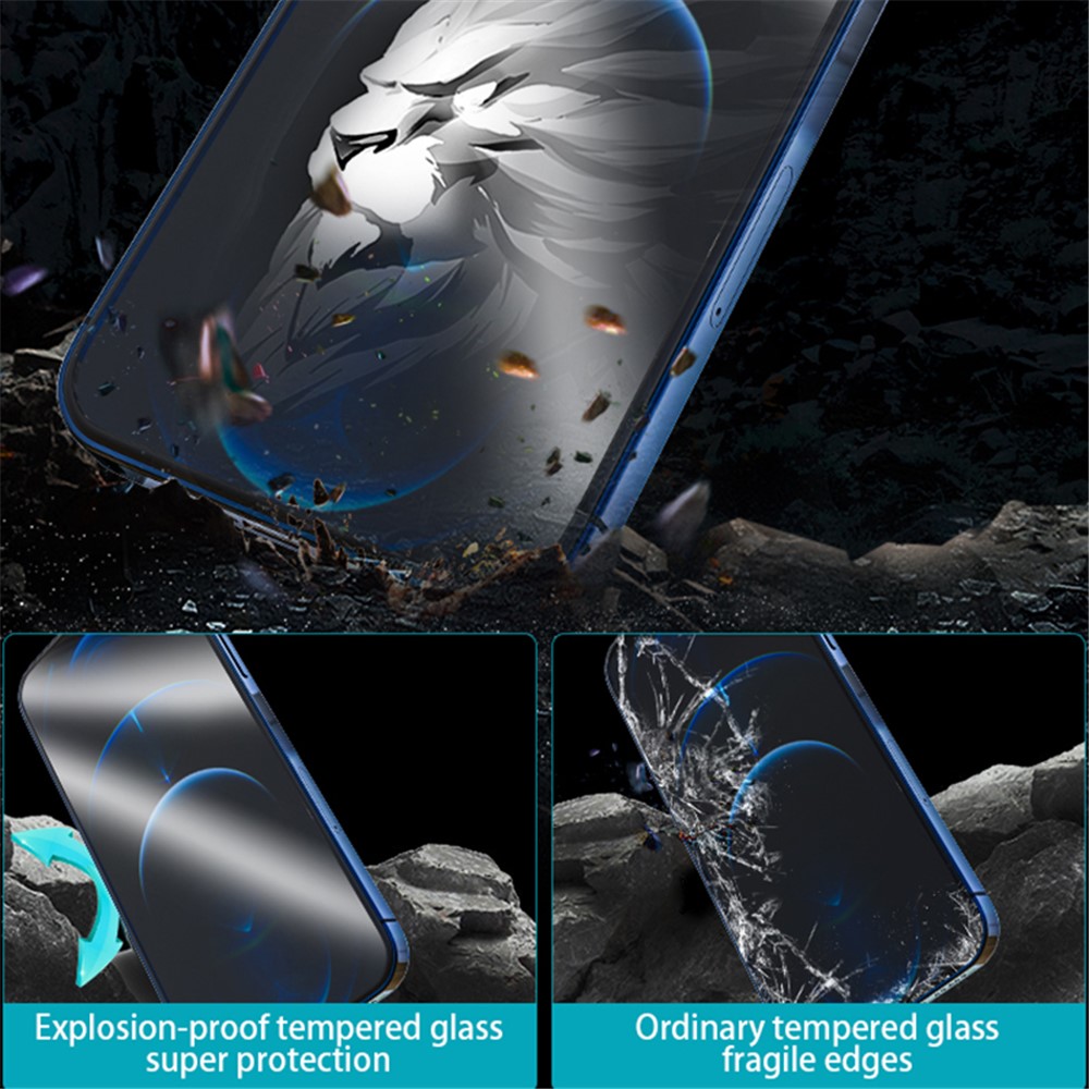 KINGXBAR 3D Silicone Edge HD Tempered Glass Screen Protector for iPhone 12 Pro Max-6