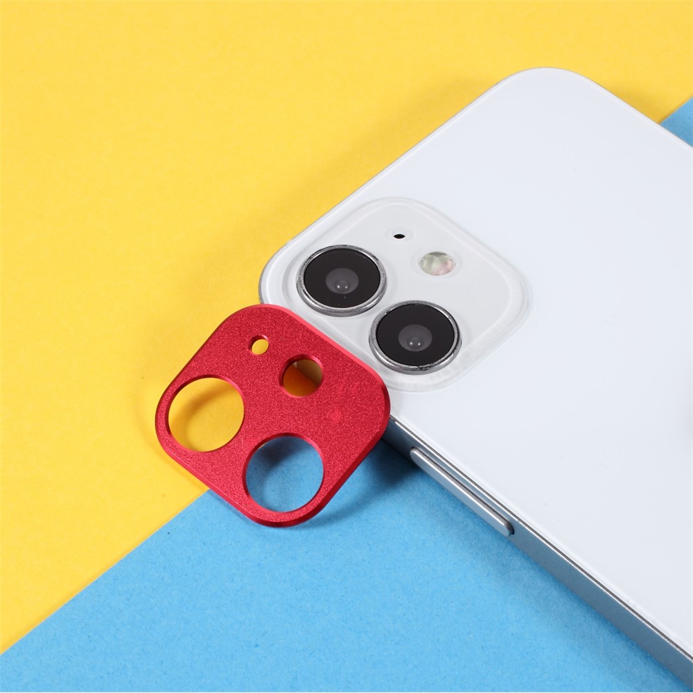 Aluminium Alloy Rear Camera Lens Frame Protector for iPhone 12 - Red-1
