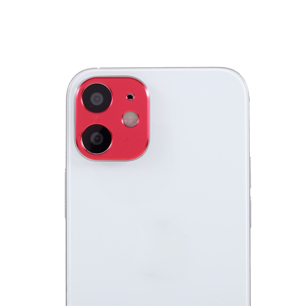 Aluminium Alloy Rear Camera Lens Frame Protector for iPhone 12 - Red-3