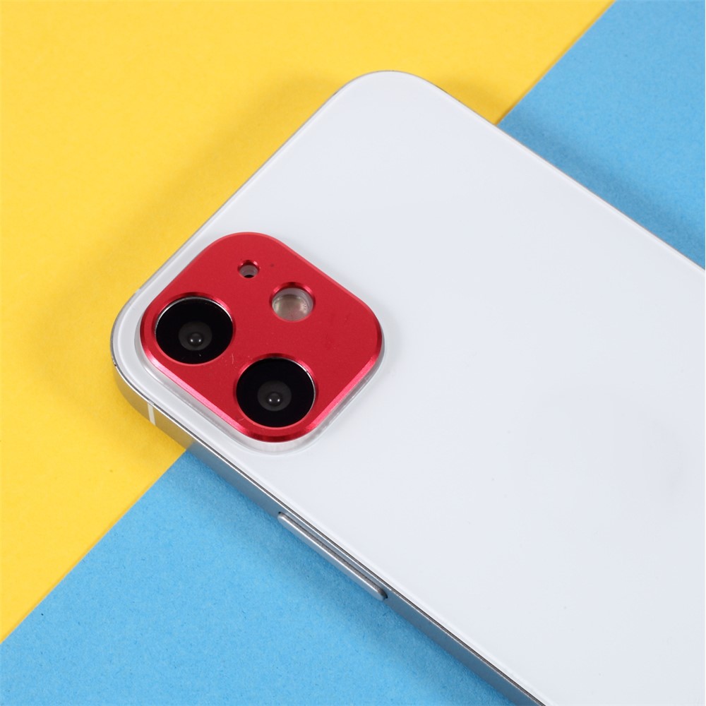 Aluminium Alloy Rear Camera Lens Frame Protector for iPhone 12 - Red-4