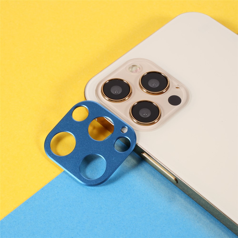 Aluminium Alloy Rear Camera Lens Frame Protector for iPhone 12 Pro Max - Blue-1