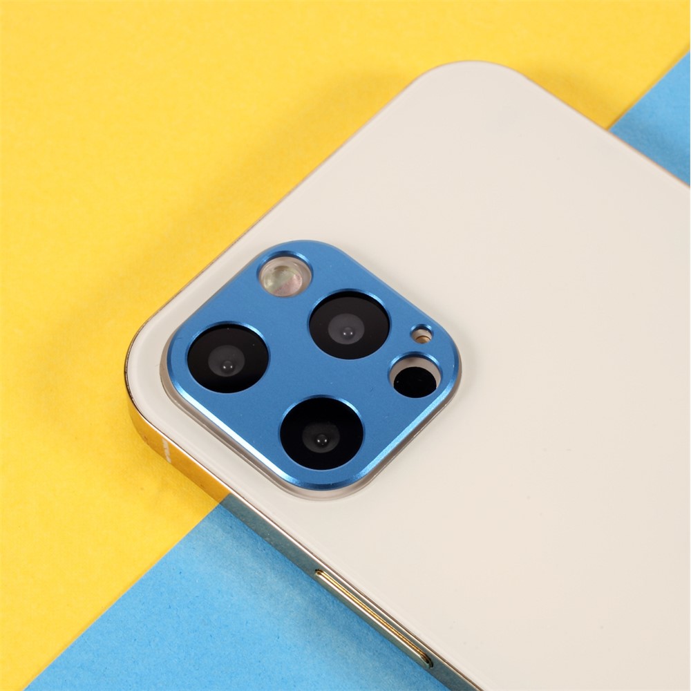 Aluminium Alloy Rear Camera Lens Frame Protector for iPhone 12 Pro Max - Blue-4