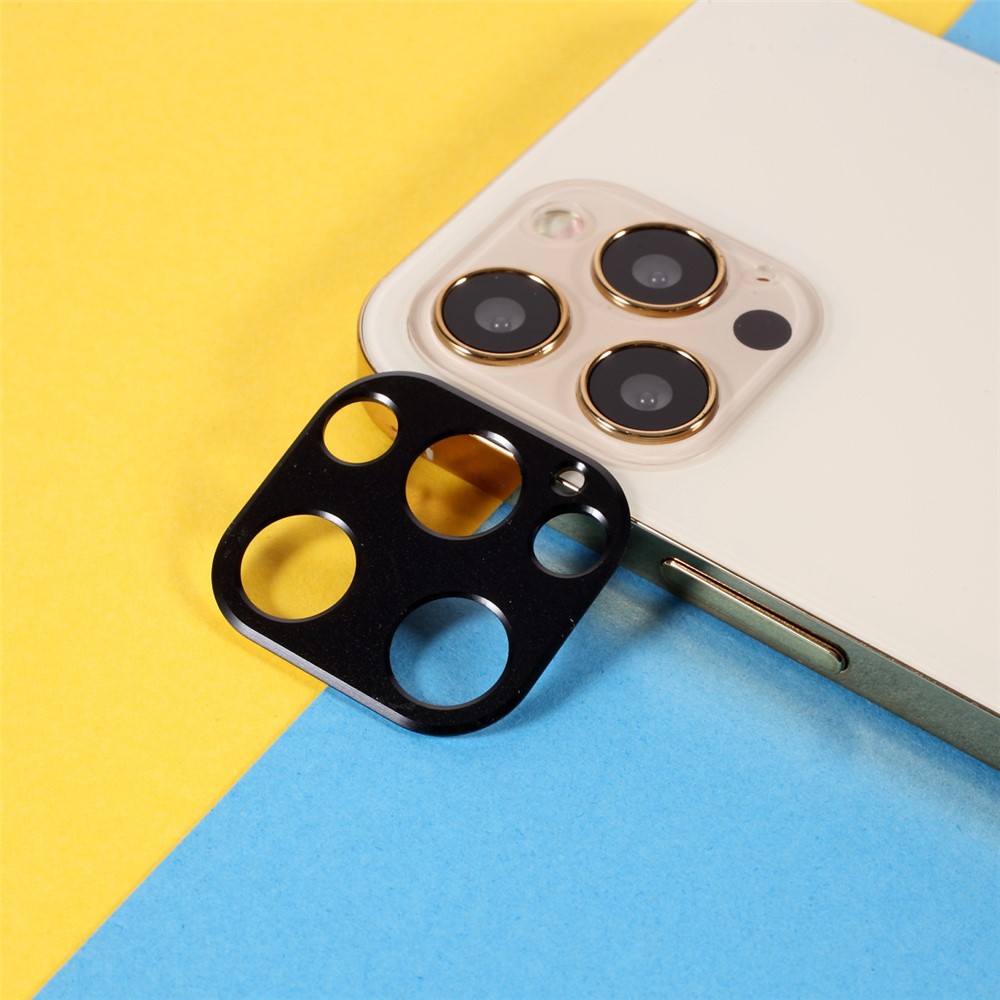 Aluminium Alloy Rear Camera Lens Frame Protector for iPhone 12 Pro - Black-1
