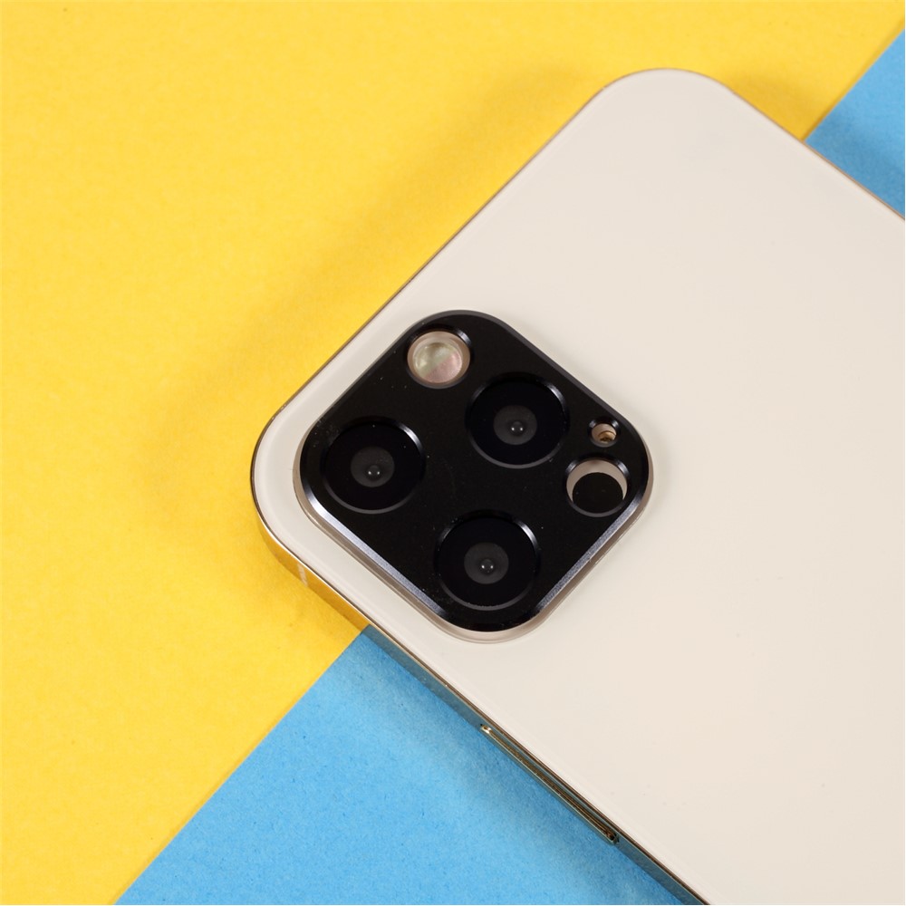 Aluminium Alloy Rear Camera Lens Frame Protector for iPhone 12 Pro - Black-4