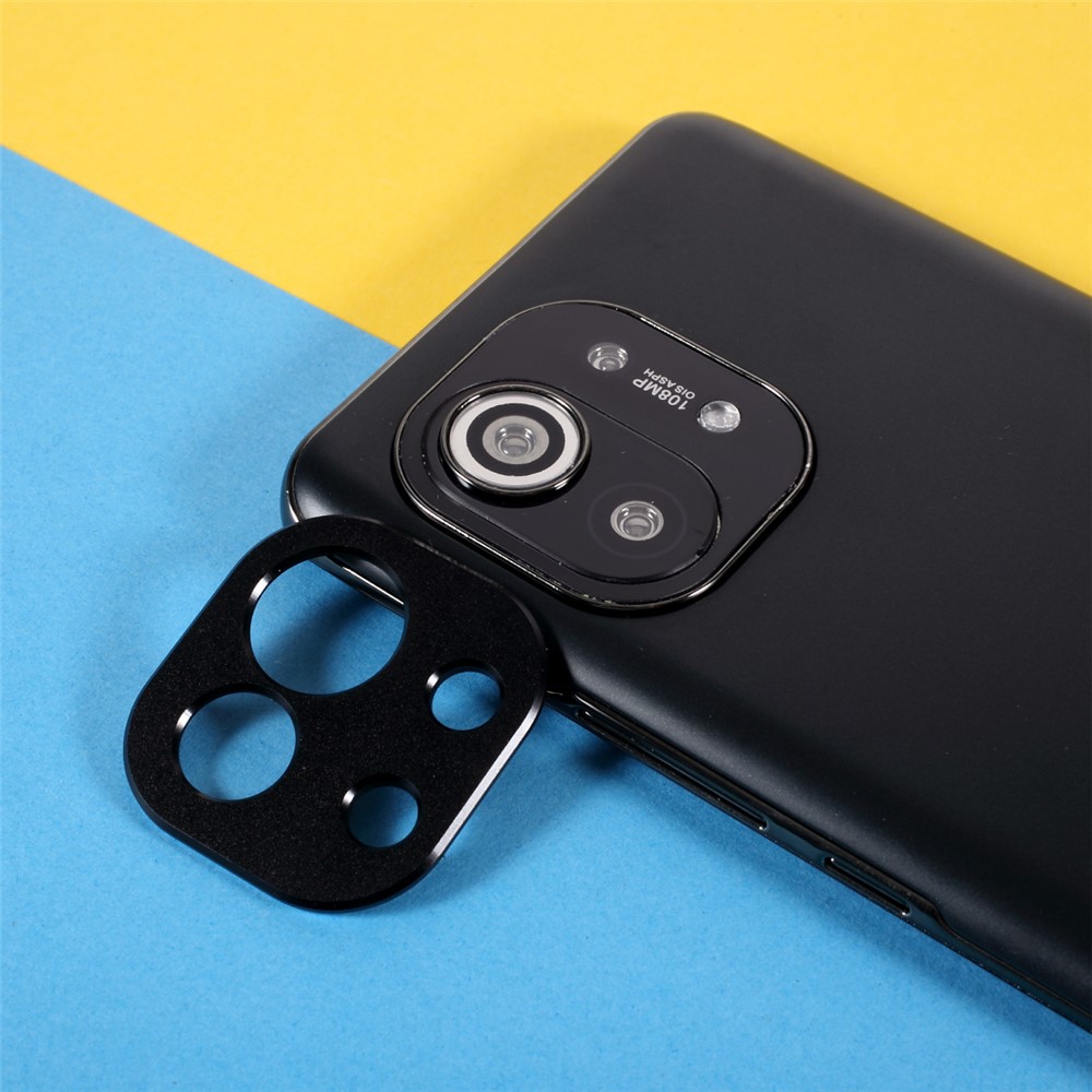 Aluminium Alloy Rear Camera Lens Frame Protector for Xiaomi Mi 11 - Black-1